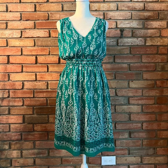 Max Studio Green Print Dress in Size Small - Picture 1 of 7